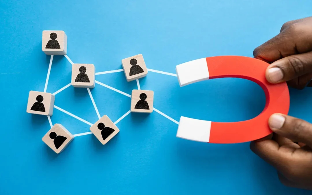 a magnet attracting more leads